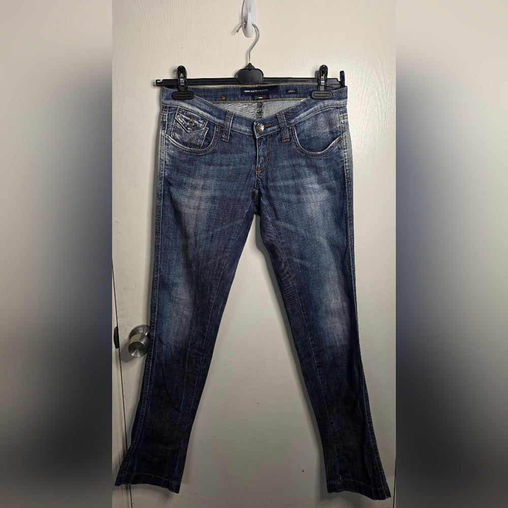 Vintage Y2K Miss Sixty Shock Ultra Low Rise  Dark Blue Skinny Leg Jeans